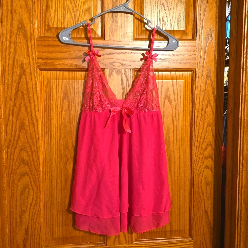 Hot Pink Babydoll Lingerie Top